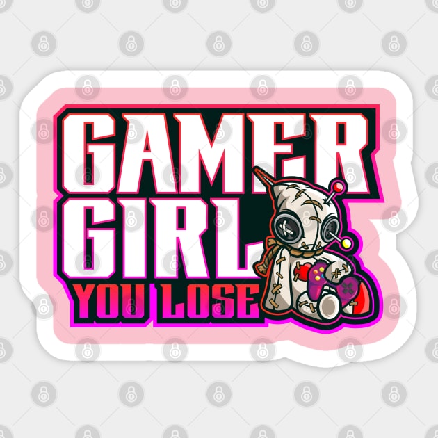 gamer girl you lose Sticker by Jandjprints